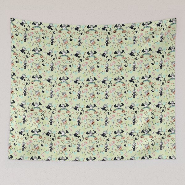 Item preview, Spoopy Cute Halloween Unicorn Pattern Green Background designed and sold by Grimdol Fair.