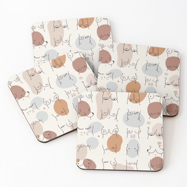 Nude Sexy Body Sketch Coasters (Set of 4)