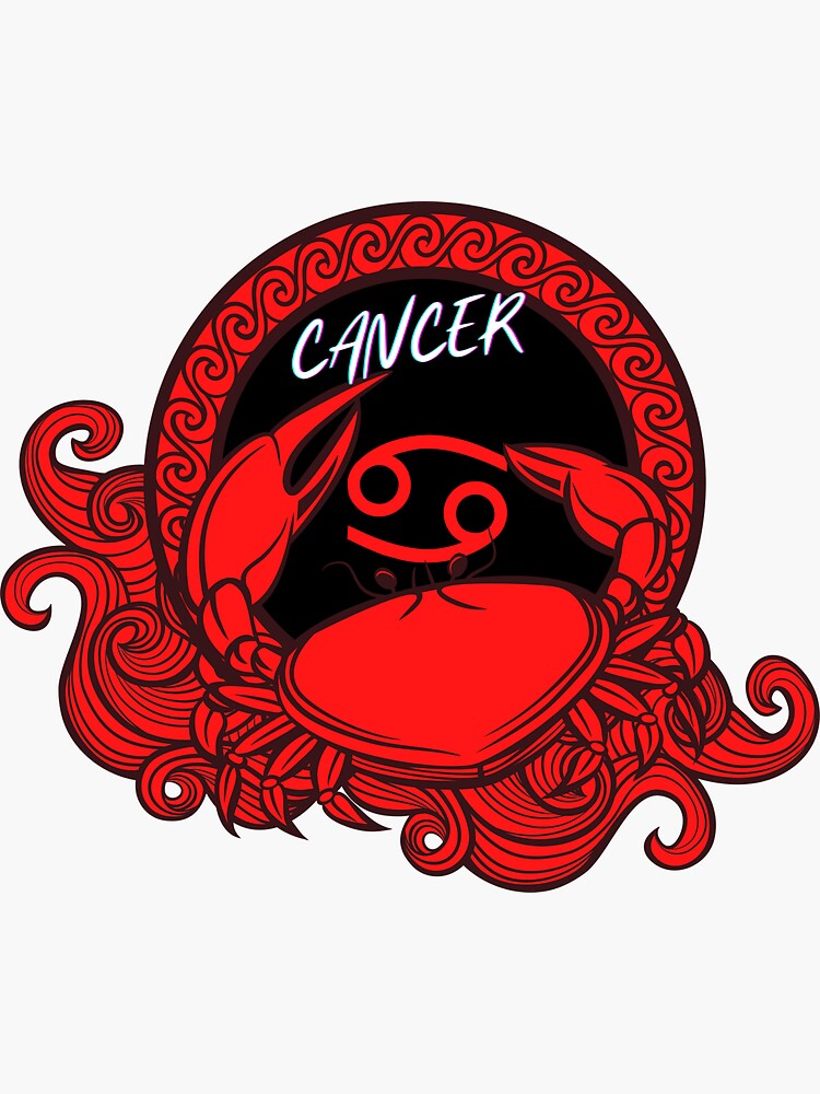 Cancer Water Sign Graphic Zodiac T Idea Horoscope Design Sticker By Megamaller Redbubble