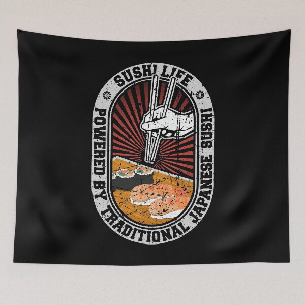 Item preview, Sushi Life Noodles Retro Traditional Japanese Food Distressed Graphic For Manga, Anime, Japan, Otaku designed and sold by japanoutpost.