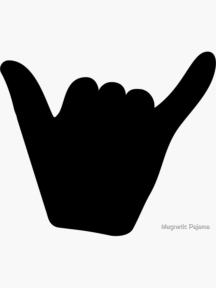 Shaka Beach Vibes Hippie Symbol Black by MagneticMama