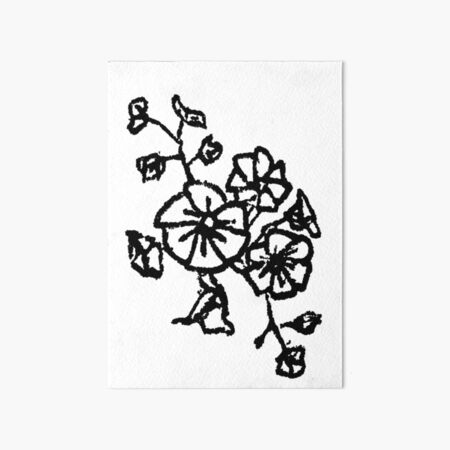 black and white flower design Art Board Print