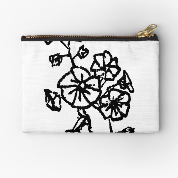 black and white flower design Zipper Pouch