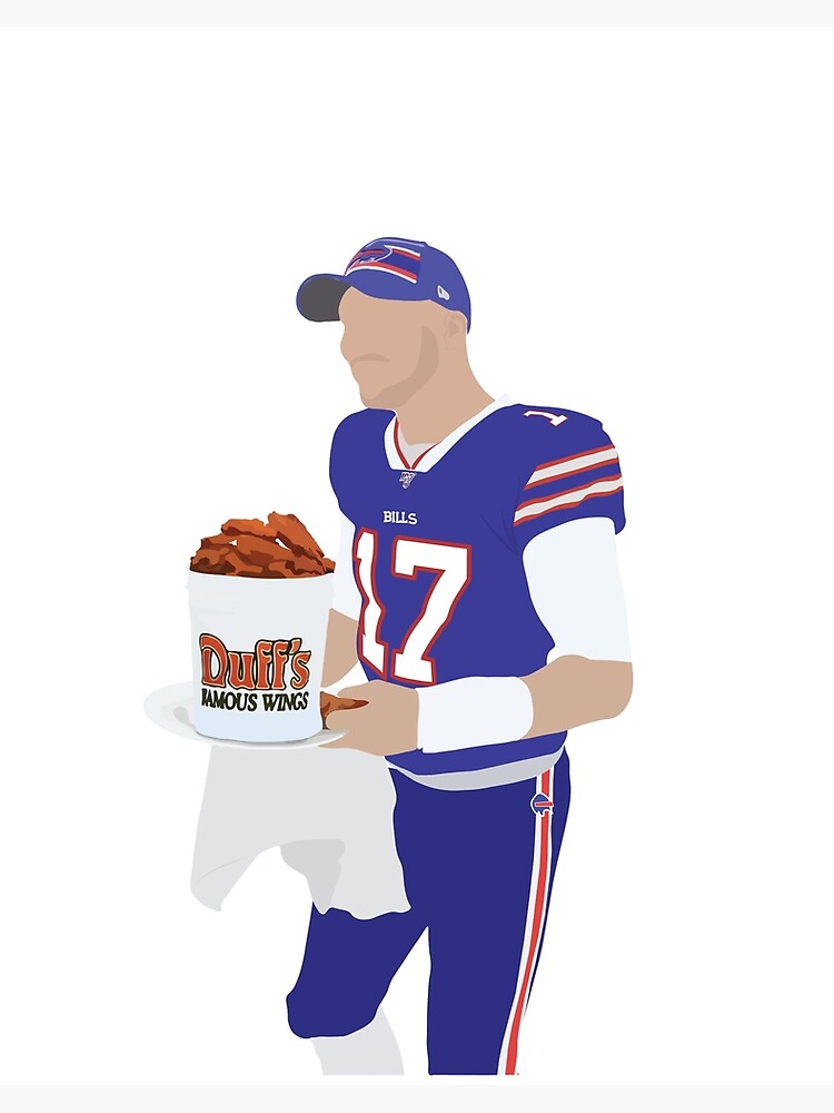 Josh Allen, Buffalo Bills, Duff's Chicken Wings Sticker Mask for