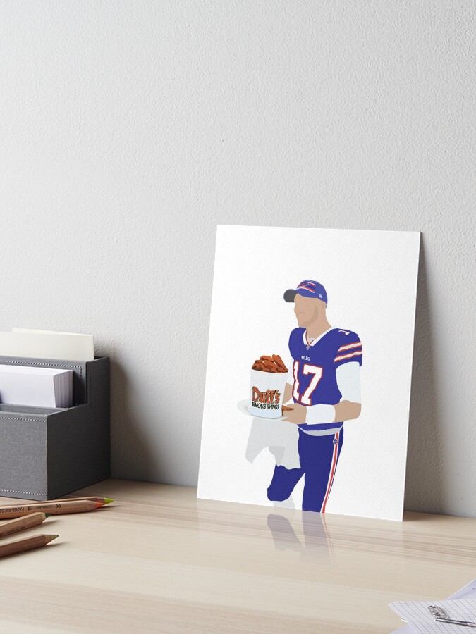 Josh Allen, Buffalo Bills, Duff's Chicken Wings Sticker Art Board Print  for Sale by alanabiggie