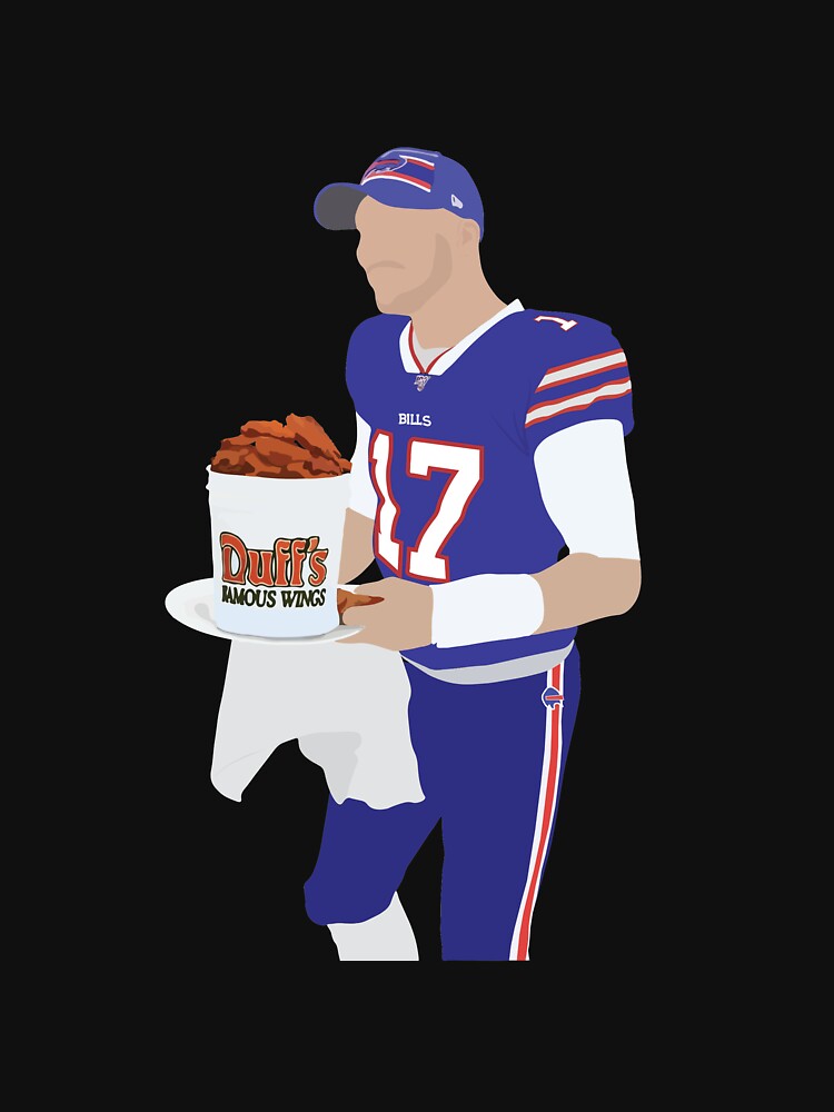 Josh Allen, Buffalo Bills, Duff's Chicken Wings Sticker T-Shirt plain t- shirt T-shirt short men clothings - AliExpress