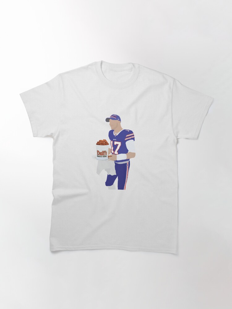 "Josh Allen, Buffalo Bills, Duff's Chicken Wings Sticker" Tshirt by