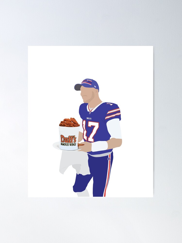 Josh Allen, Buffalo Bills, Duff's Chicken Wings Sticker Essential