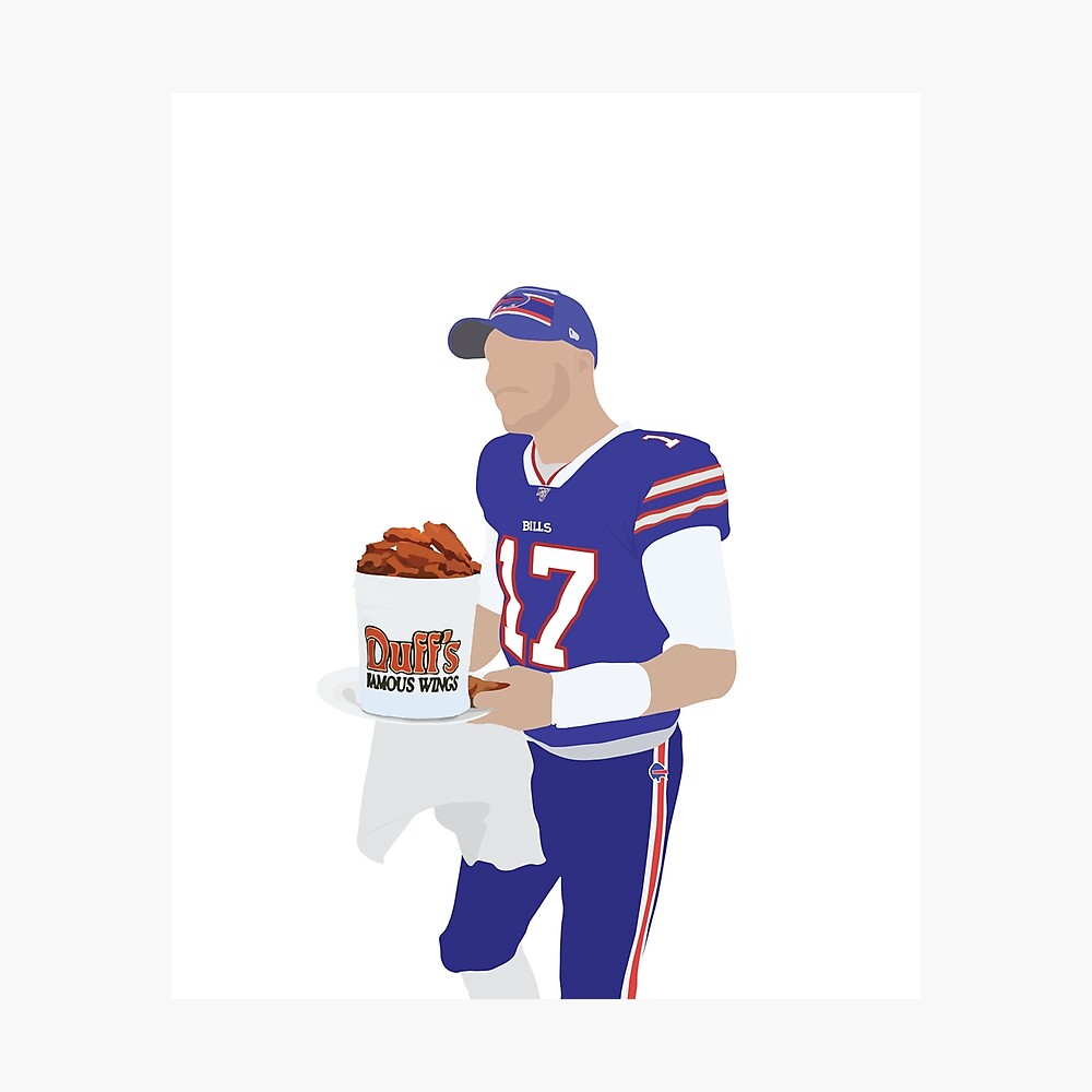 Josh Allen, Buffalo Bills, Duff's Chicken Wings Sticker' Metal