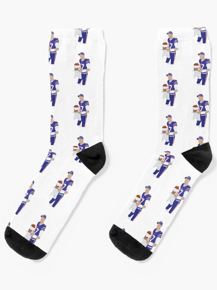 Josh Allen, Buffalo Bills, Duff's Chicken Wings Sticker' Socks for Sale by  alanabiggie