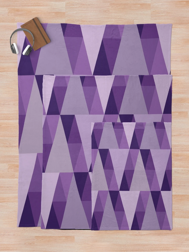 Thumbnail 5 of 6, Throw Blanket, Horizontal Triangles Pattern – Purple designed and sold by RoguePatterns.