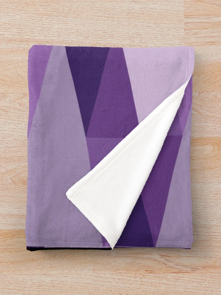 Thumbnail 3 of 6, Throw Blanket, Horizontal Triangles Pattern – Purple designed and sold by RoguePatterns.