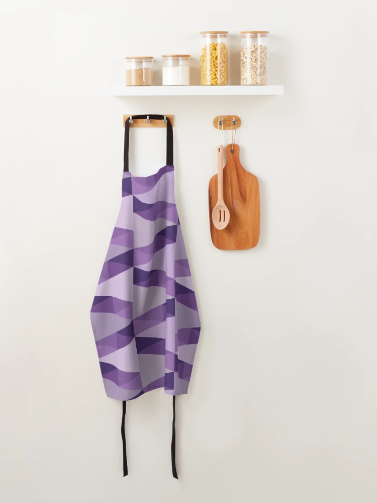 Thumbnail 4 of 6, Apron, Horizontal Triangles Pattern – Purple designed and sold by RoguePatterns.