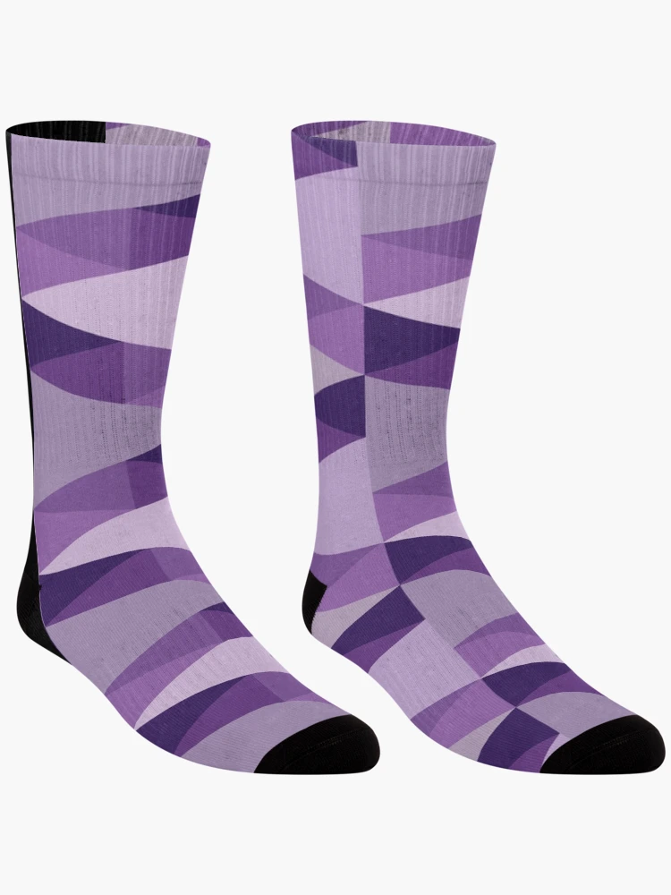 Thumbnail 3 of 5, Socks, Horizontal Triangles Pattern – Purple designed and sold by RoguePatterns.