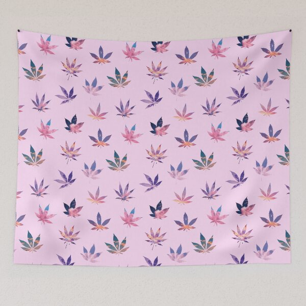 Item preview, Sky High Vibes Pot Leaves ~ Pastel Weed Watercolor Sunset Aesthetic Repeating Seamless Pattern ~ Marijuana Collection Set  designed and sold by Neon-Wolf.