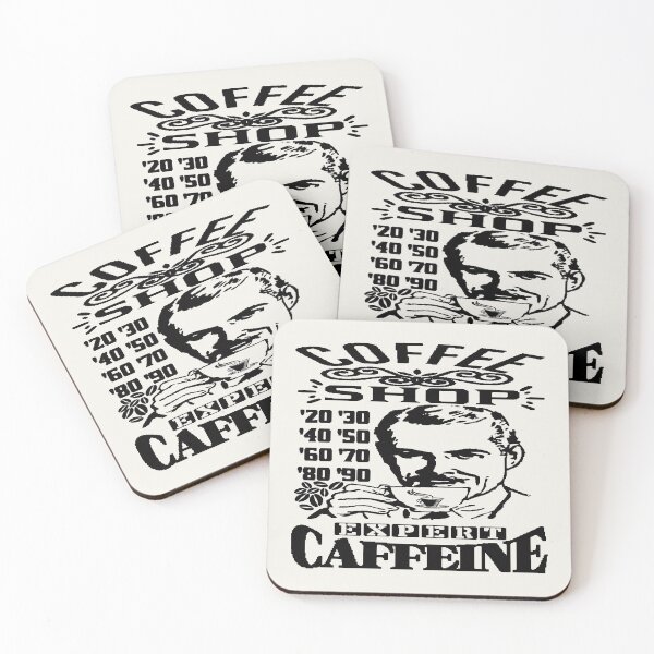 Item preview, COFFEE SHOP EXPERT CAFFEINE Poster Vintage Style designed and sold by Giulivo Store Graphic.