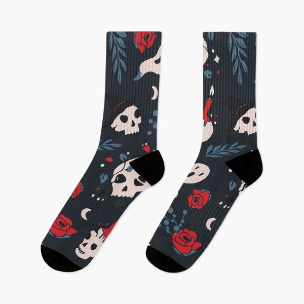 Artikelvorschau, Rosen und rote Kerzen Halloween-Schädelmuster entworfen und verkauft von Graphix-Space.