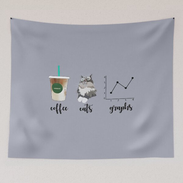 Item preview, Coffee Cats and Graphs designed and sold by bcbayay designs.