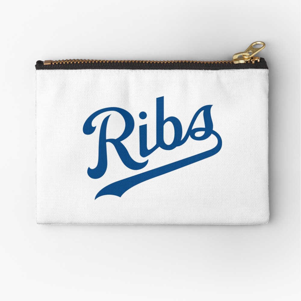 KC Ribs - White 1 Zipper Pouch