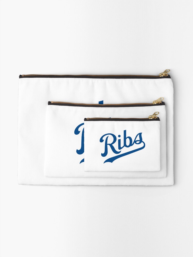 Alternate view of KC Ribs - White 1 Zipper Pouch