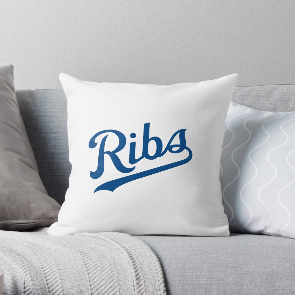 KC Ribs - White 1 Throw Pillow