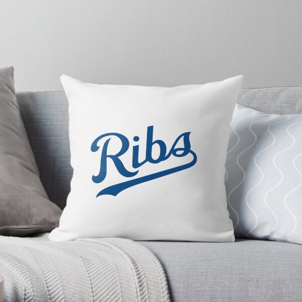 KC Ribs - White 1 Throw Pillow