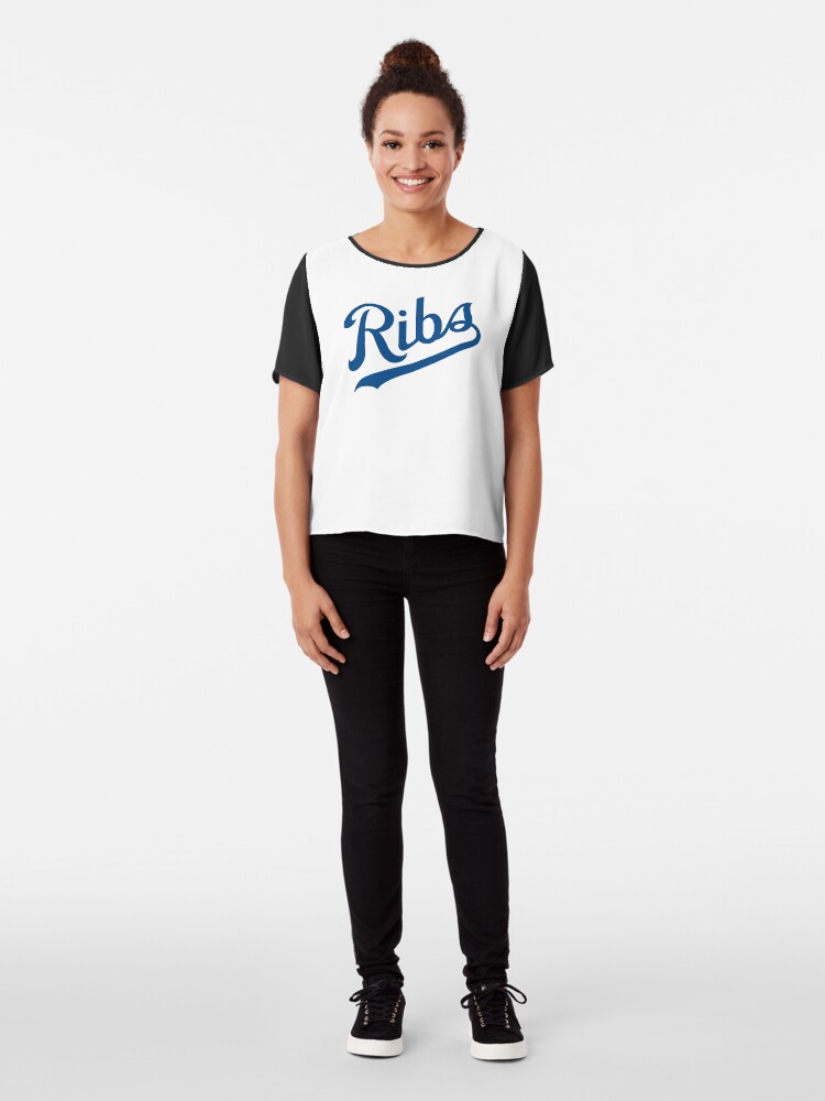 Alternate view of KC Ribs - White 1 Chiffon Top