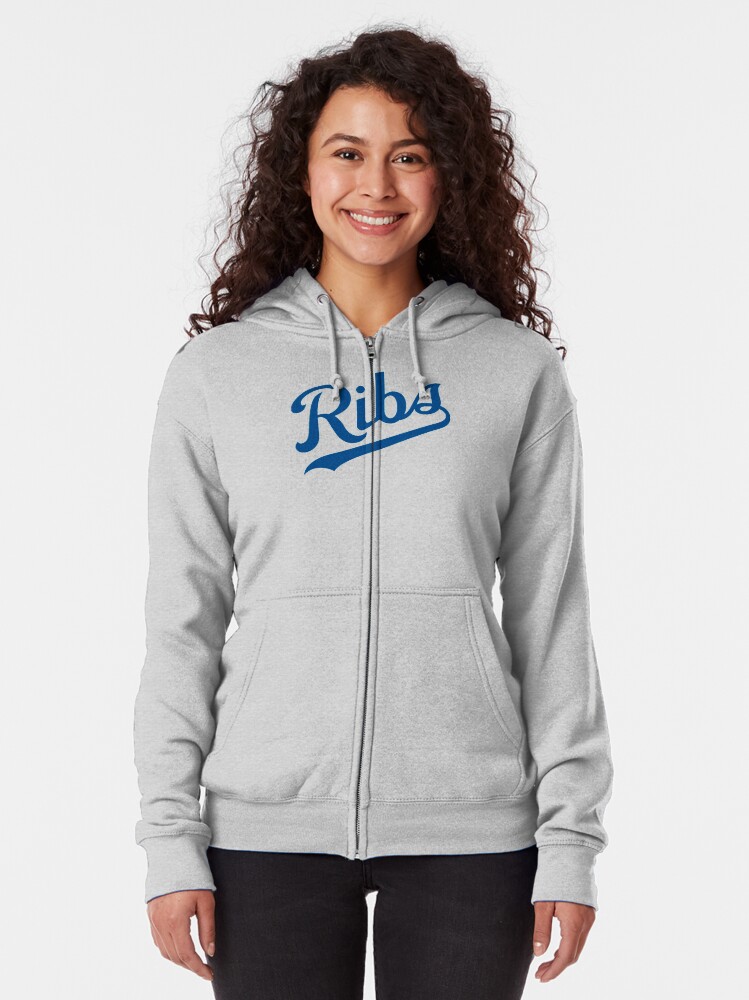 Alternate view of KC Ribs - White 1 Zipped Hoodie