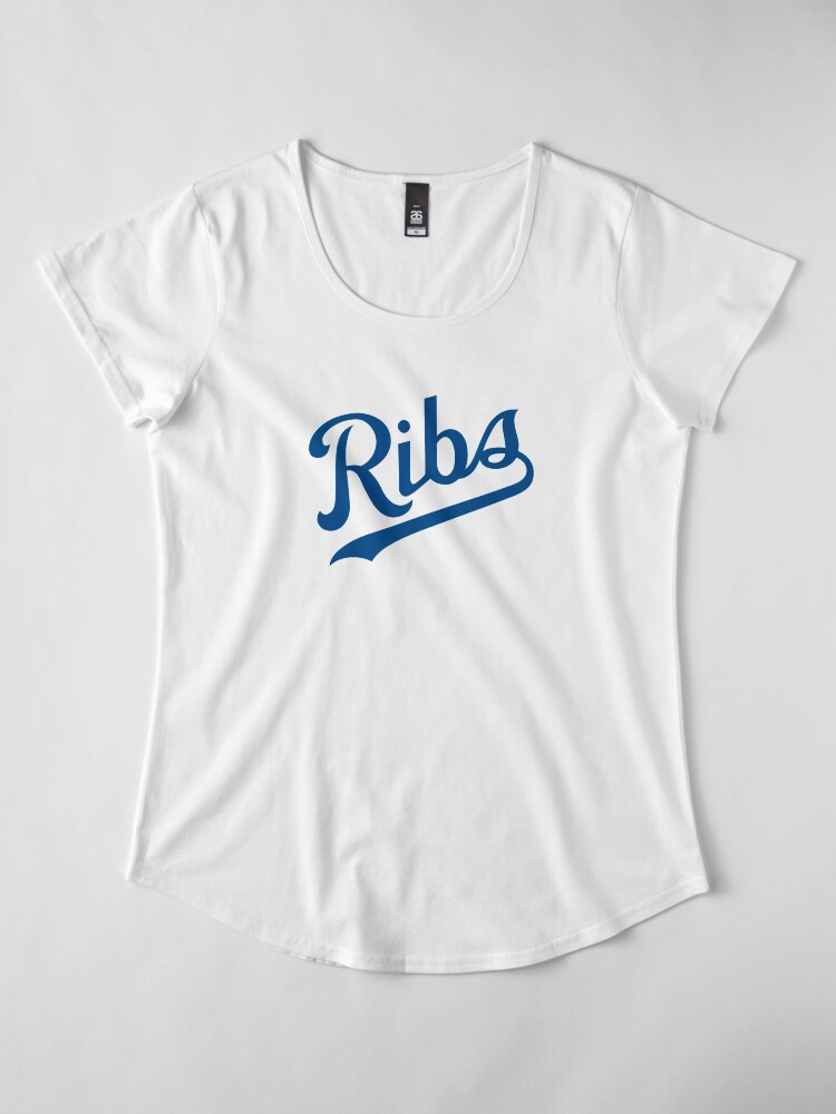 Alternate view of KC Ribs - White 1 Premium Scoop T-Shirt
