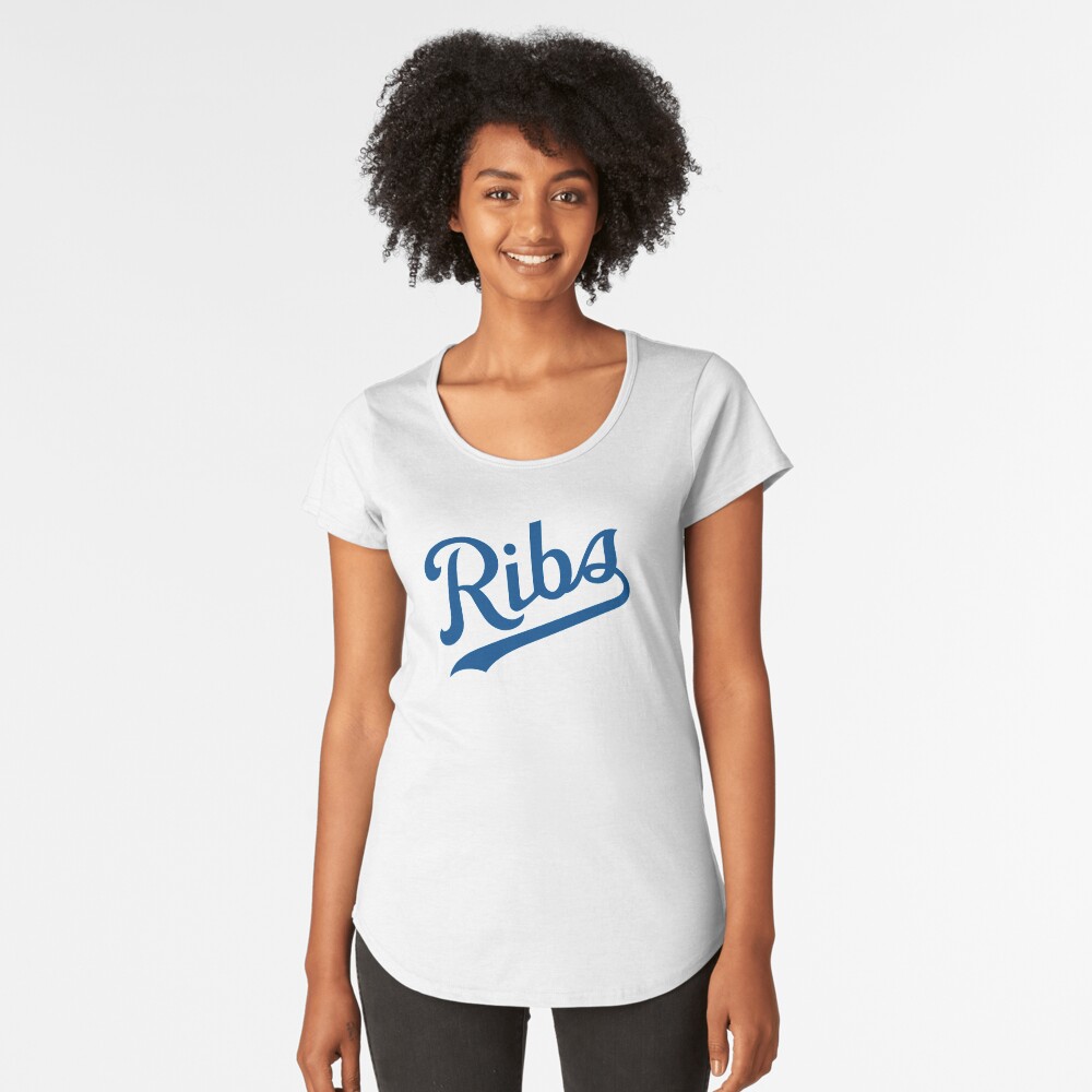 KC Ribs - White 1 Premium Scoop T-Shirt