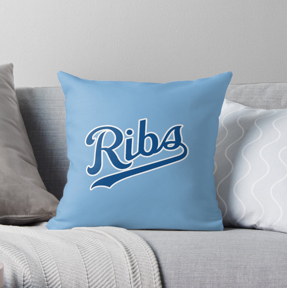 KC Ribs - Powder Blue 1 Throw Pillow