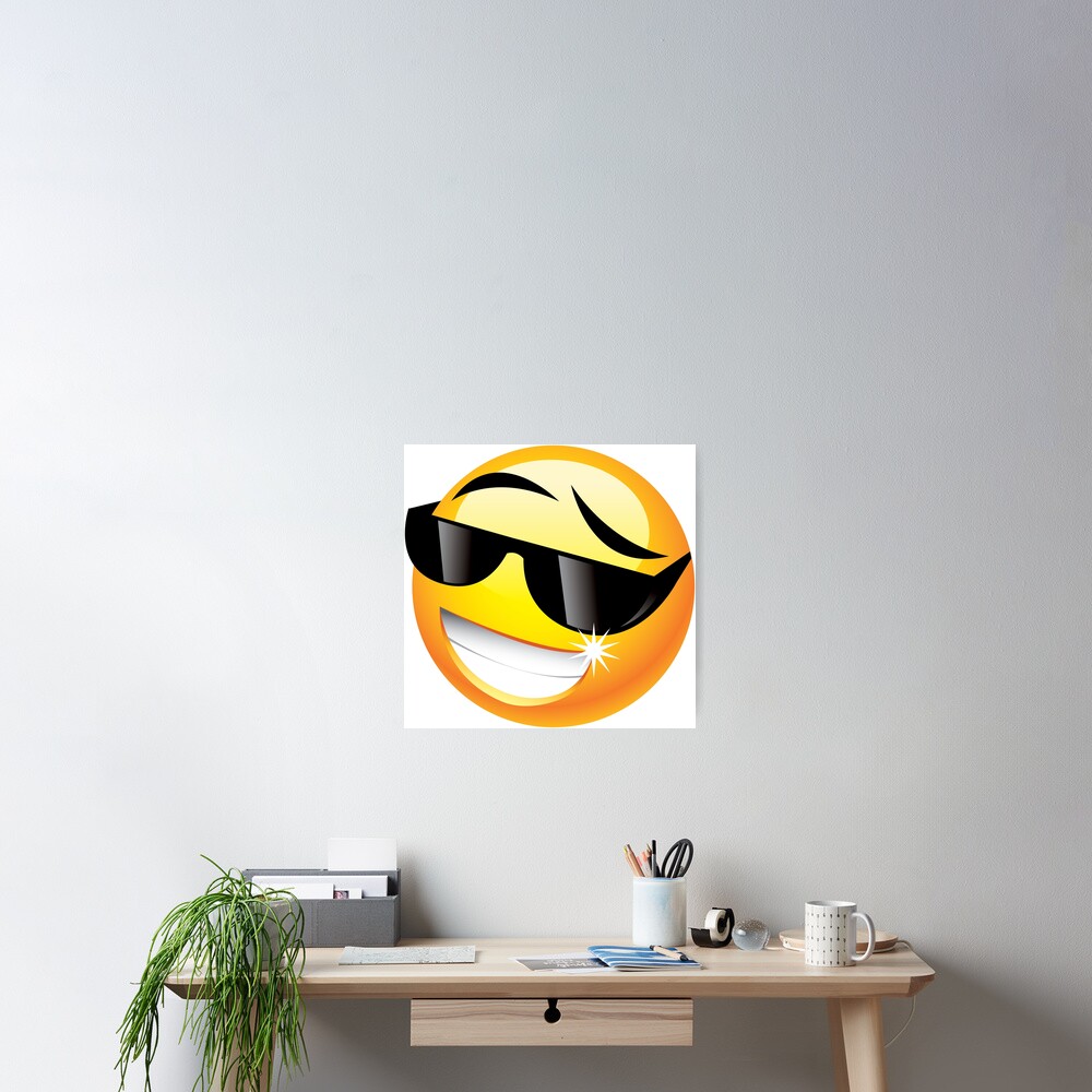 "Sunglass emoji " Poster for Sale by featherfling Redbubble