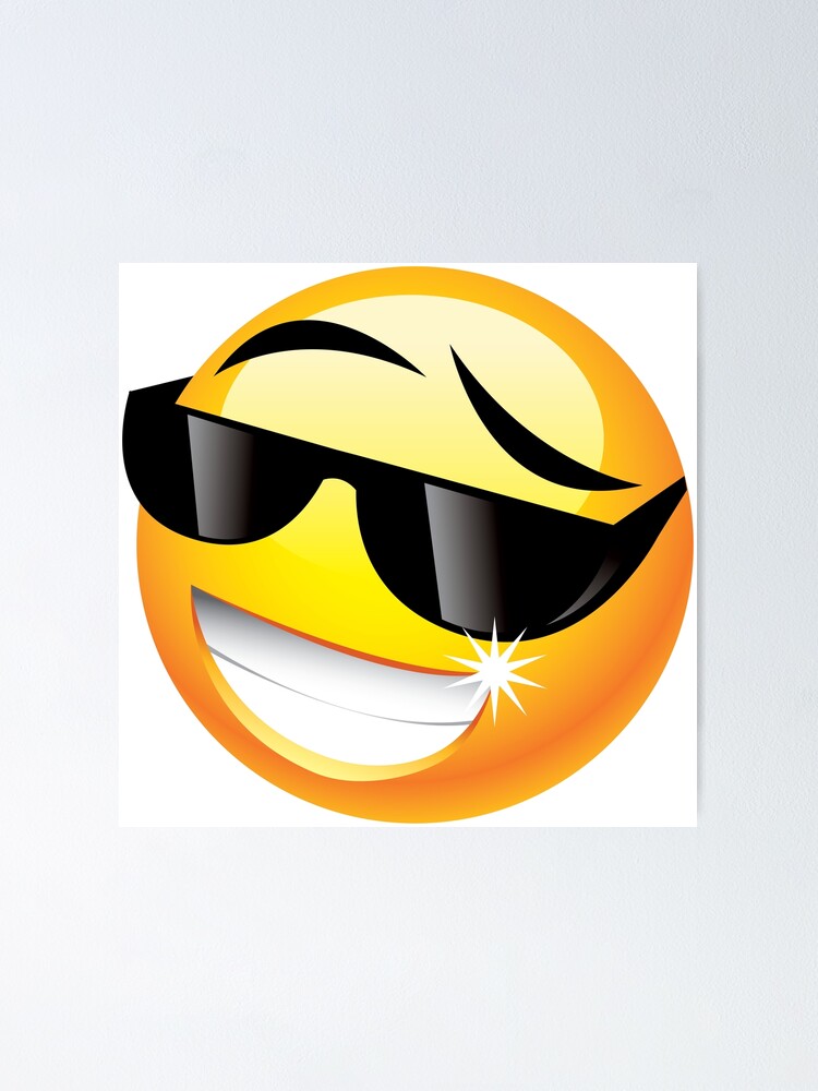 "Sunglass emoji " Poster for Sale by featherfling Redbubble