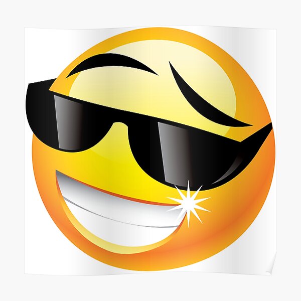 "Sunglass emoji " Poster for Sale by featherfling Redbubble