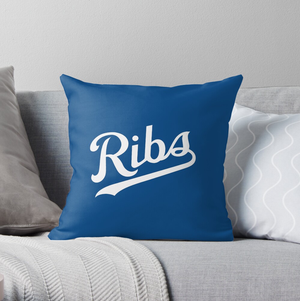 KC Ribs - Blue 1 Throw Pillow