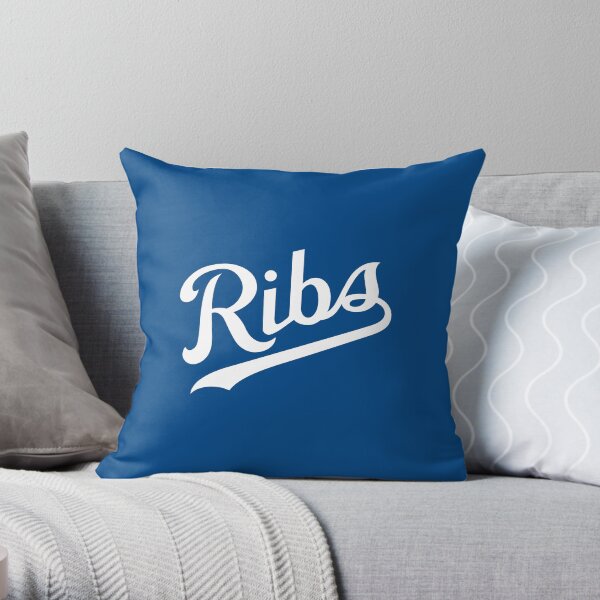 KC Ribs - Blue 1 Throw Pillow