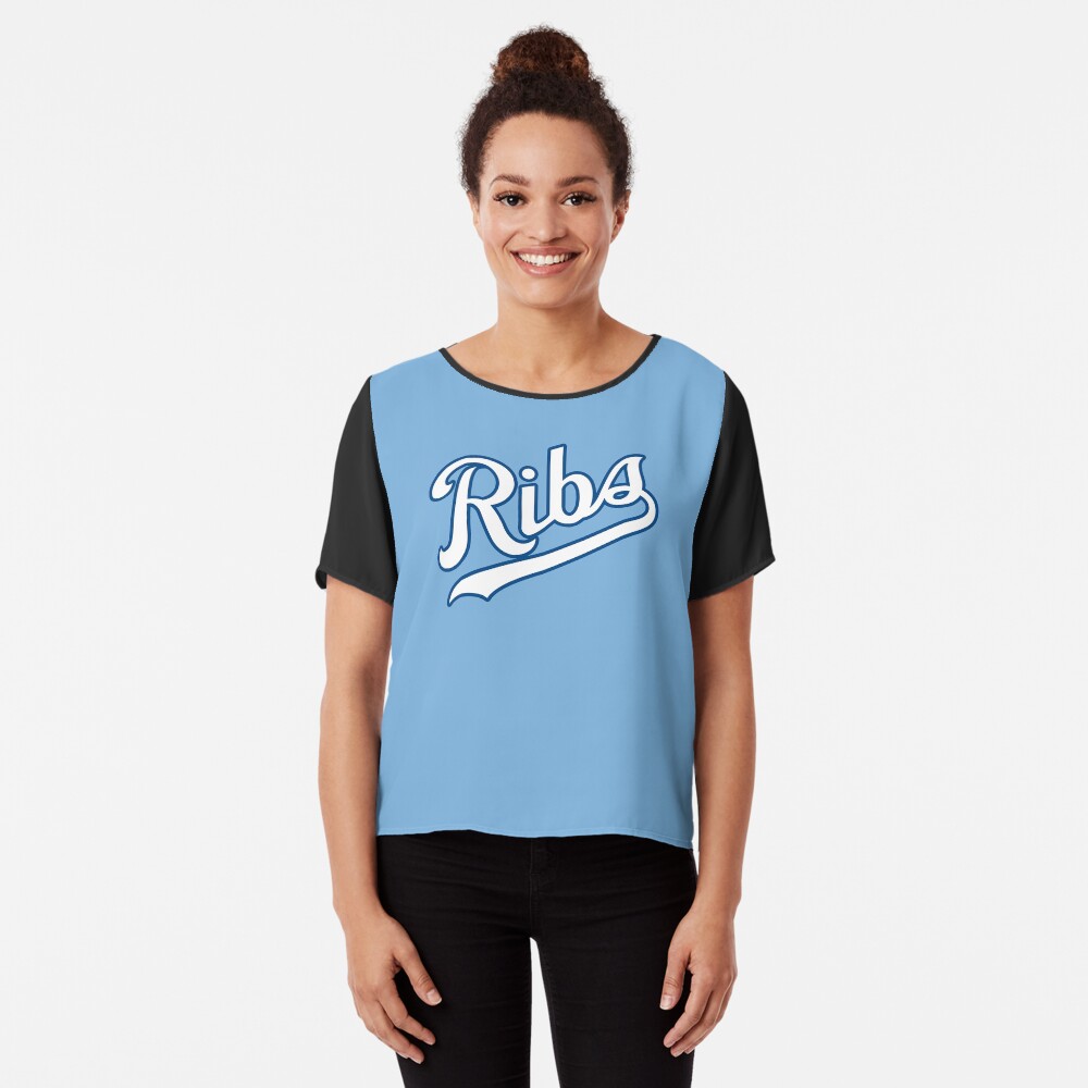 KC Ribs - Powder Blue 2 Chiffon Top