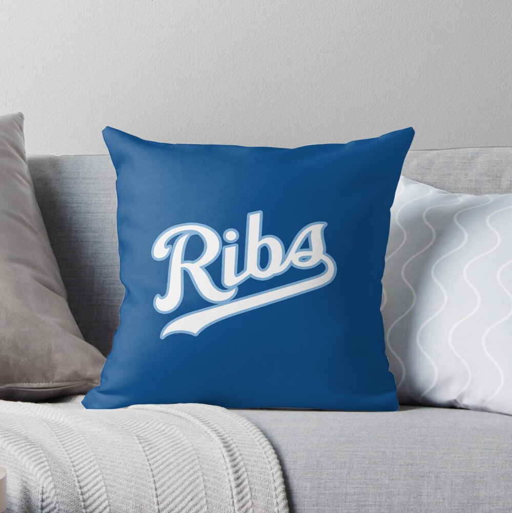 KC Ribs - Blue 2 Throw Pillow