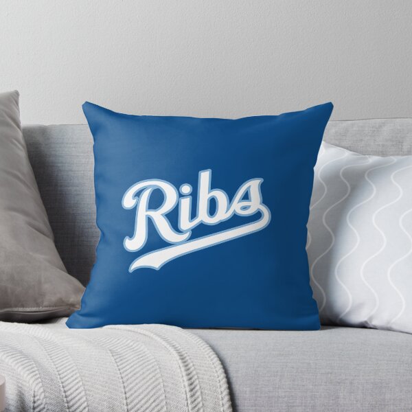 KC Ribs - Blue 2 Throw Pillow