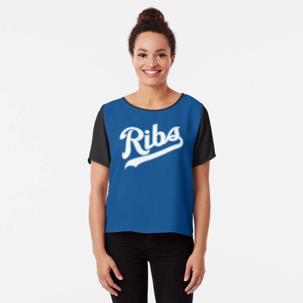 KC Ribs - Blue 2 Chiffon Top