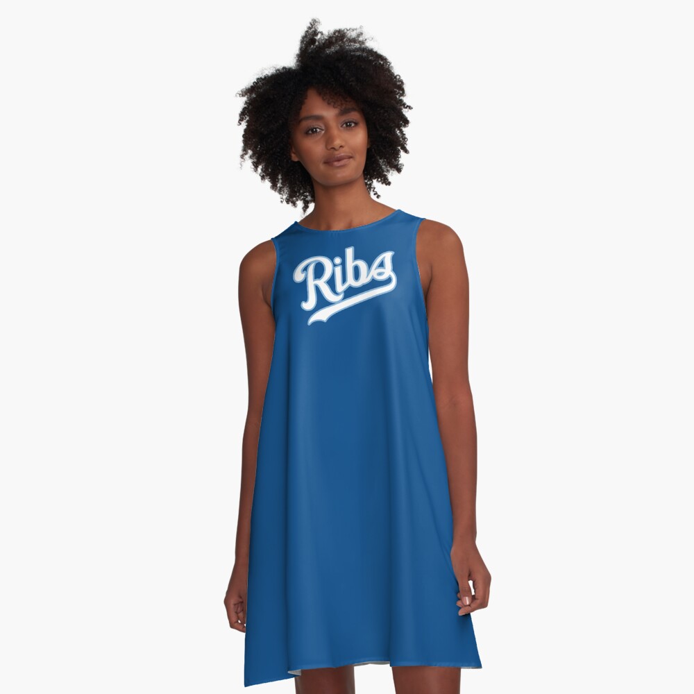 KC Ribs - Blue 2 A-Line Dress