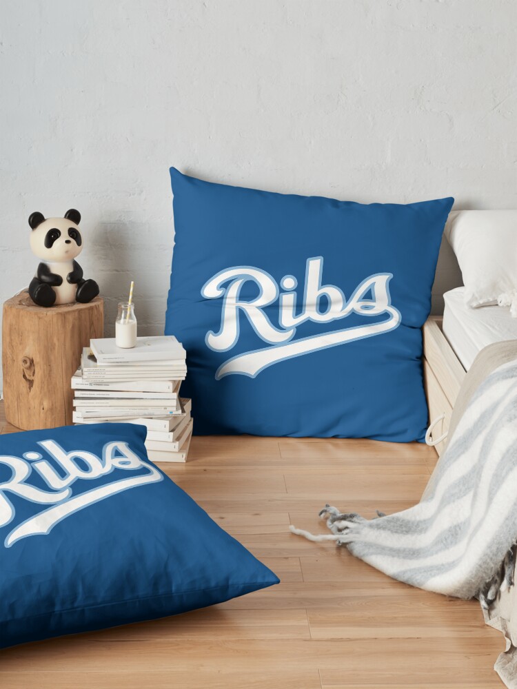 Alternate view of KC Ribs - Blue 2 Floor Pillow
