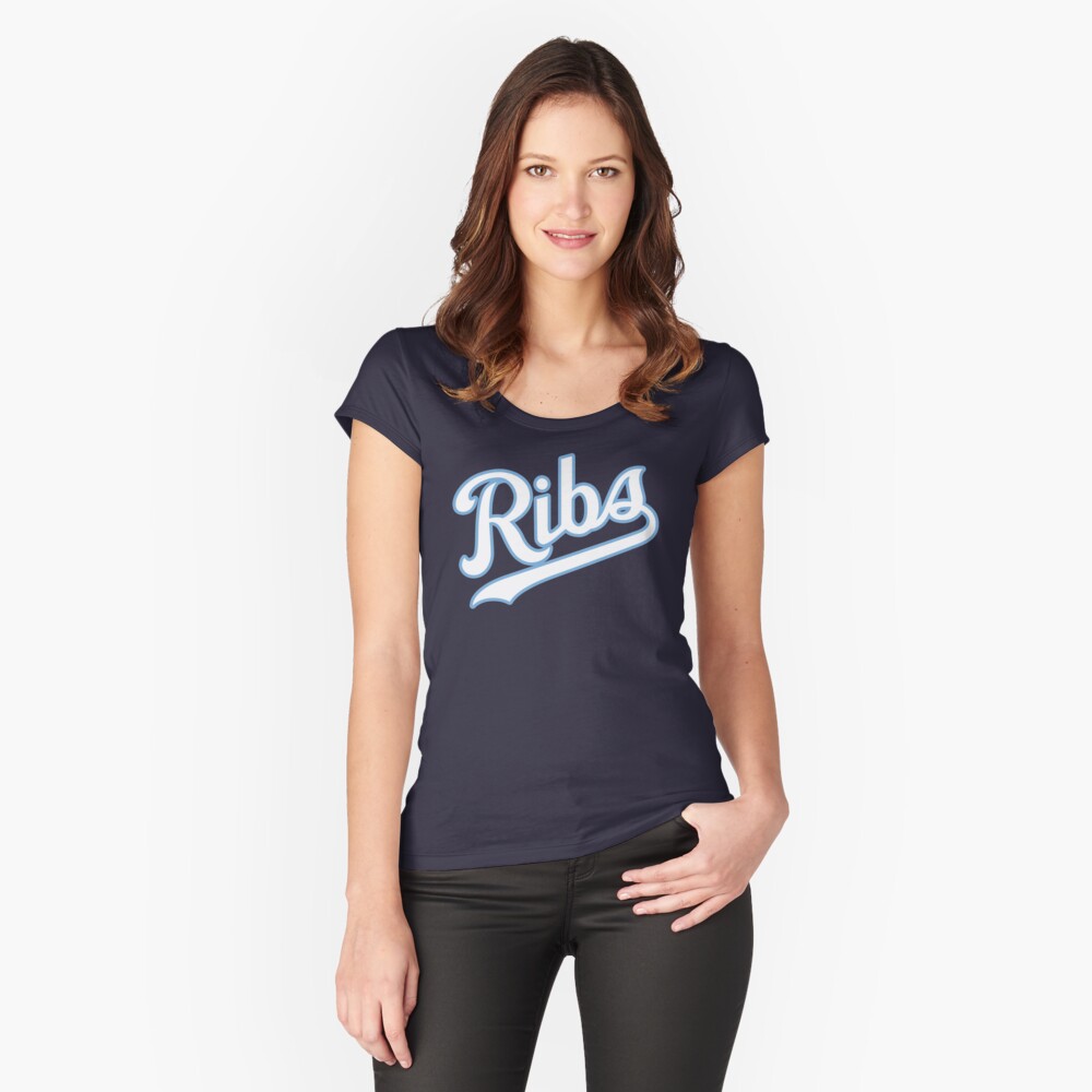 KC Ribs - Blue 2 Fitted Scoop T-Shirt