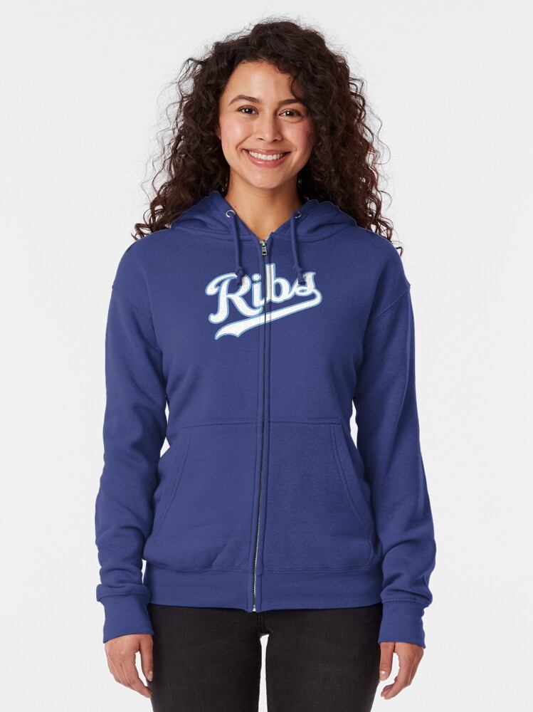 Alternate view of KC Ribs - Blue 2 Zipped Hoodie