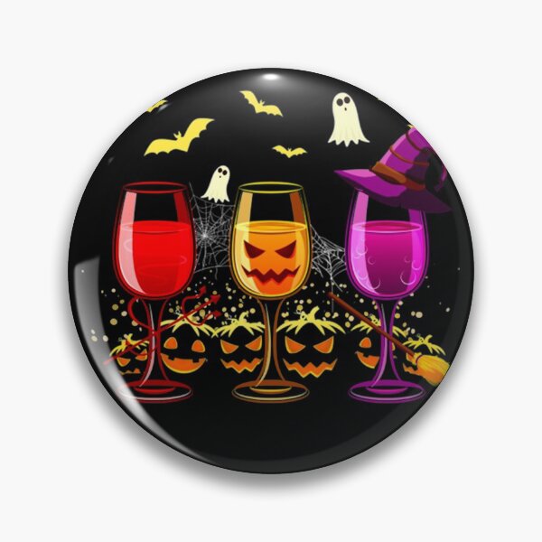 Artikelvorschau, Weinglas Ghost Pumpkin Bat Halloween entworfen und verkauft von RussellRoss.