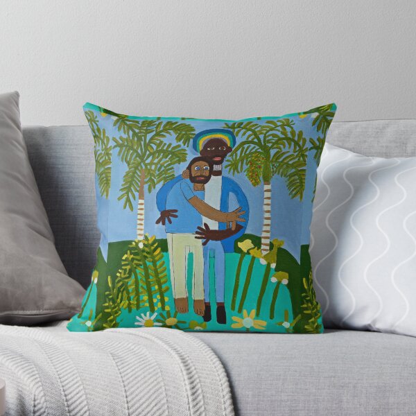 Rasta man Hug Zionart Zion Levy Stewart Throw Pillow