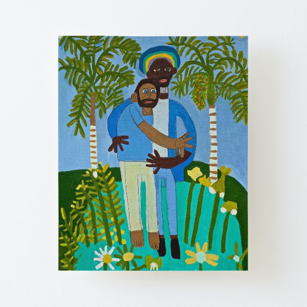 Rasta man Hug Zionart Zion Levy Stewart Canvas Mounted Print