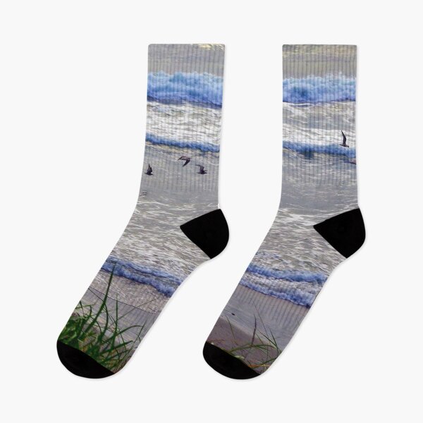 Item preview, Gulls Fly Along Surf - South Beach Washington designed and sold by VikingVisual.