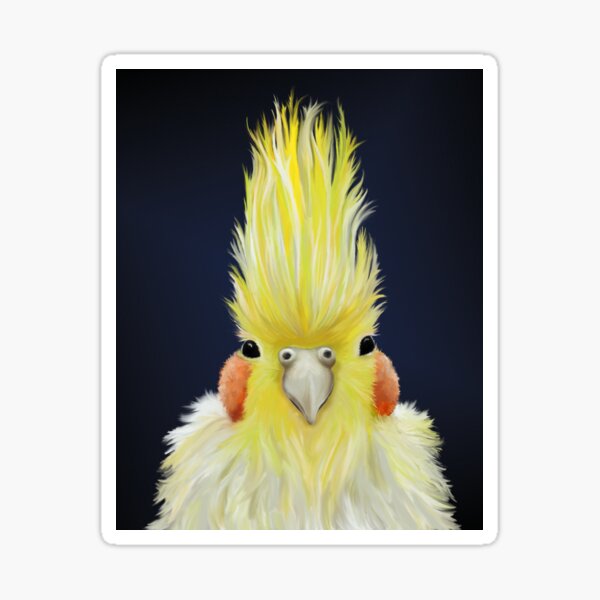 Cute Yellow Cockatiel Bird Sticker
