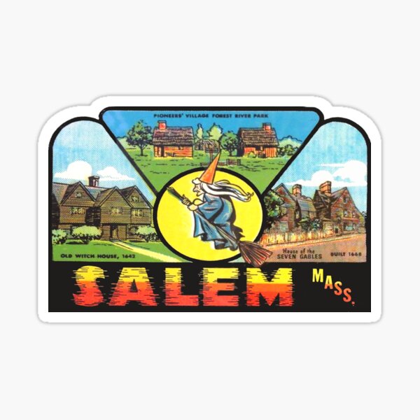 Item preview, Salem Massachusetts Witch House Vintage Travel Decal  designed and sold by hilda74.